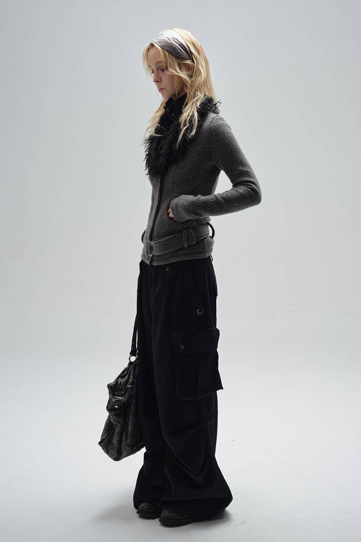 Heavy Dark Knit Cardigan