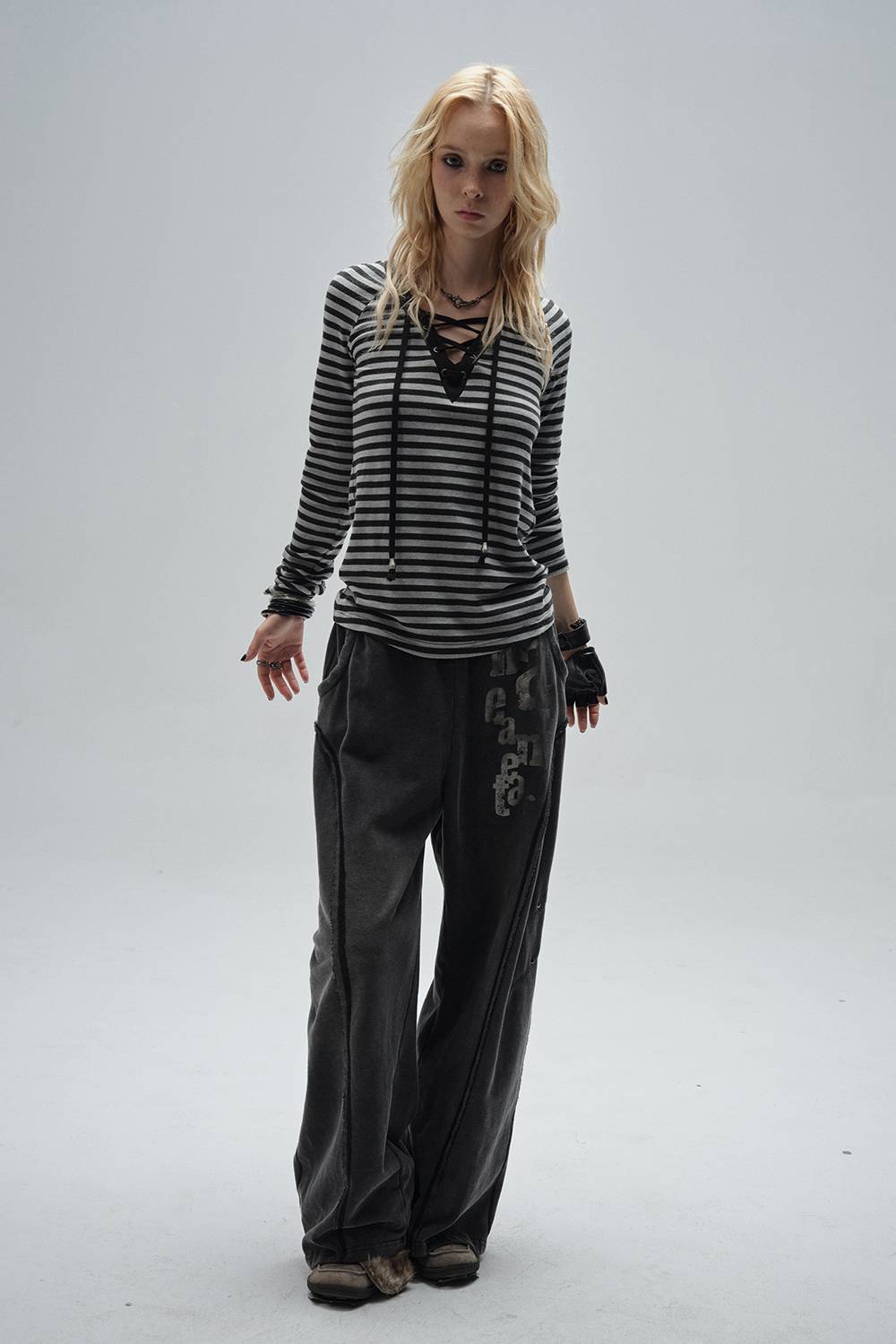Asymmetric Studded Joggers