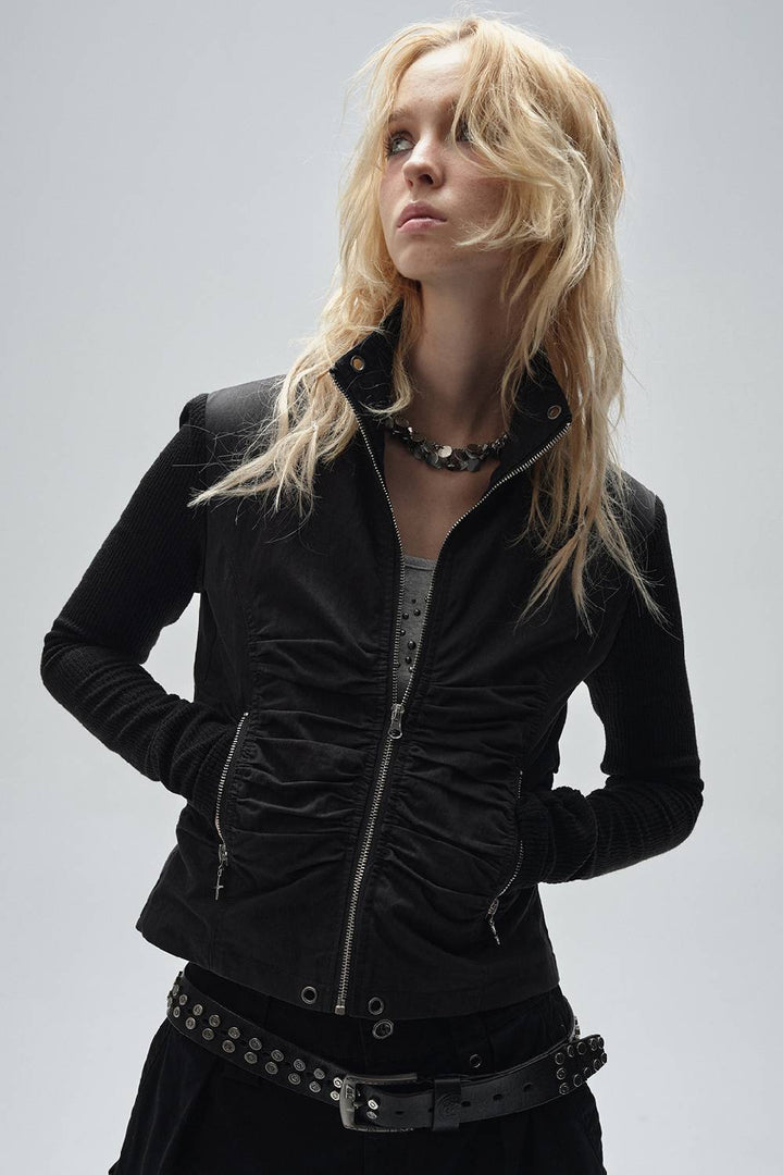 Cropped Slim Zip Jacket