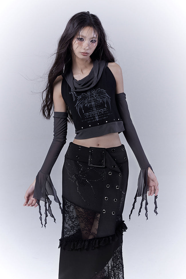 Angel Graphic Sleeve Top