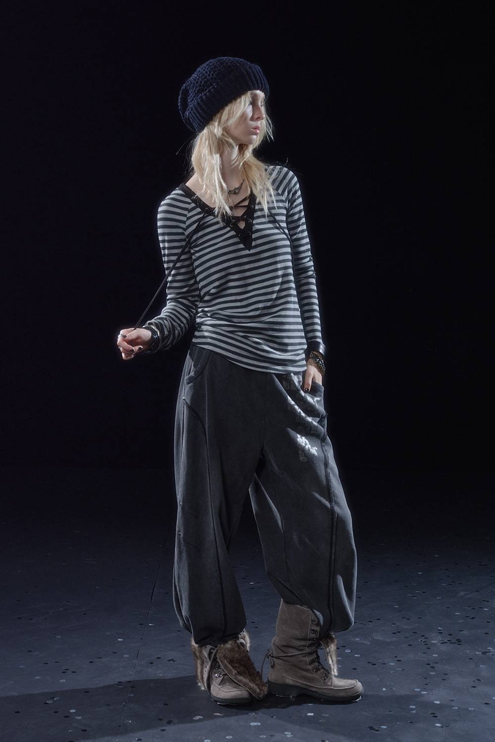 Asymmetric Studded Joggers