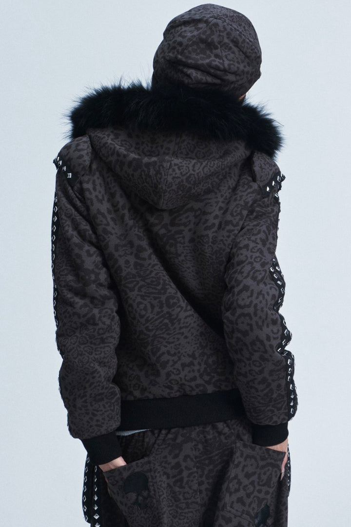 Studded Leopard Jacket