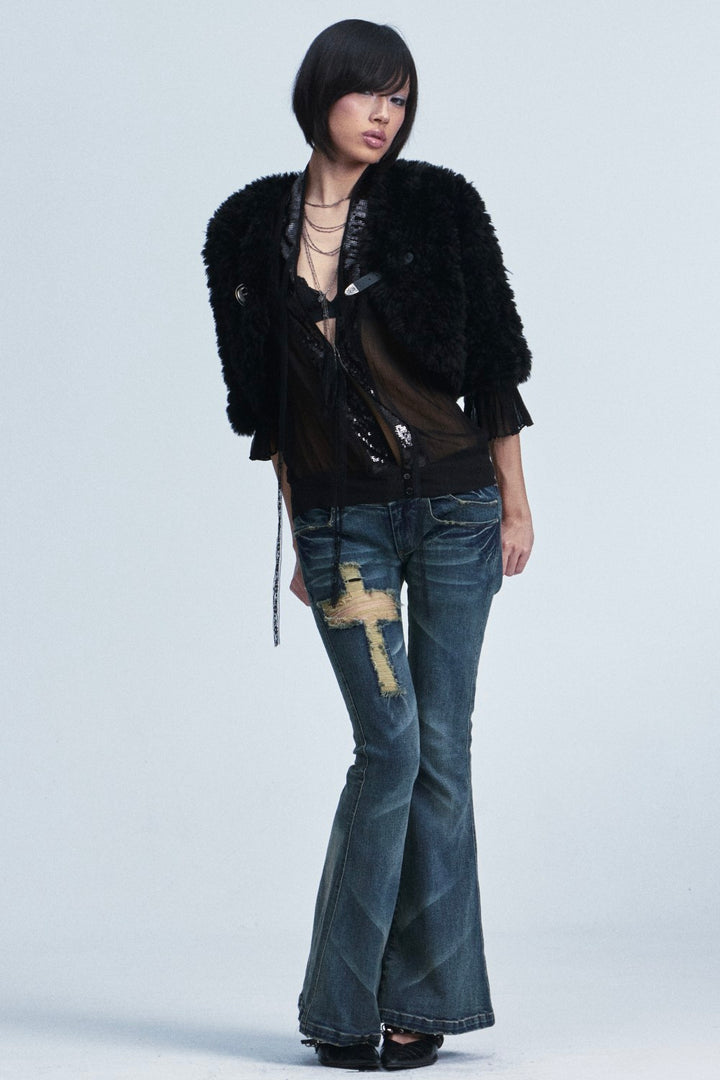 Jace Cross Flared Jeans