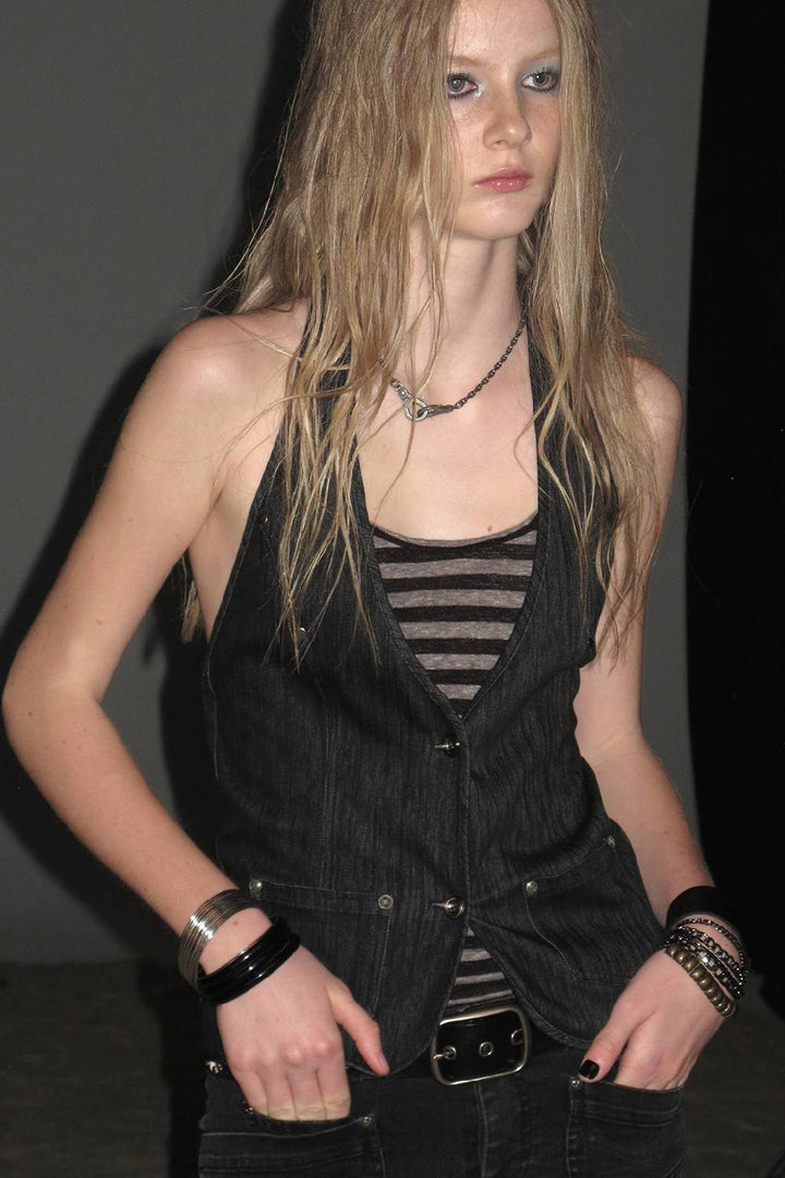 Layered Halter Vest Top