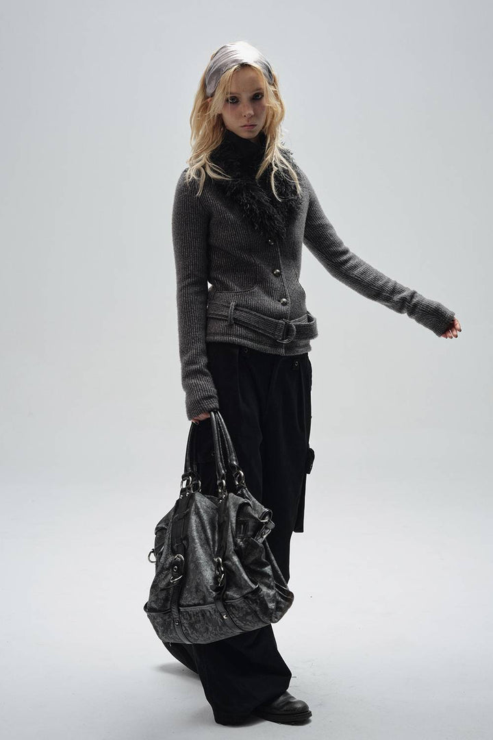 Heavy Dark Knit Cardigan