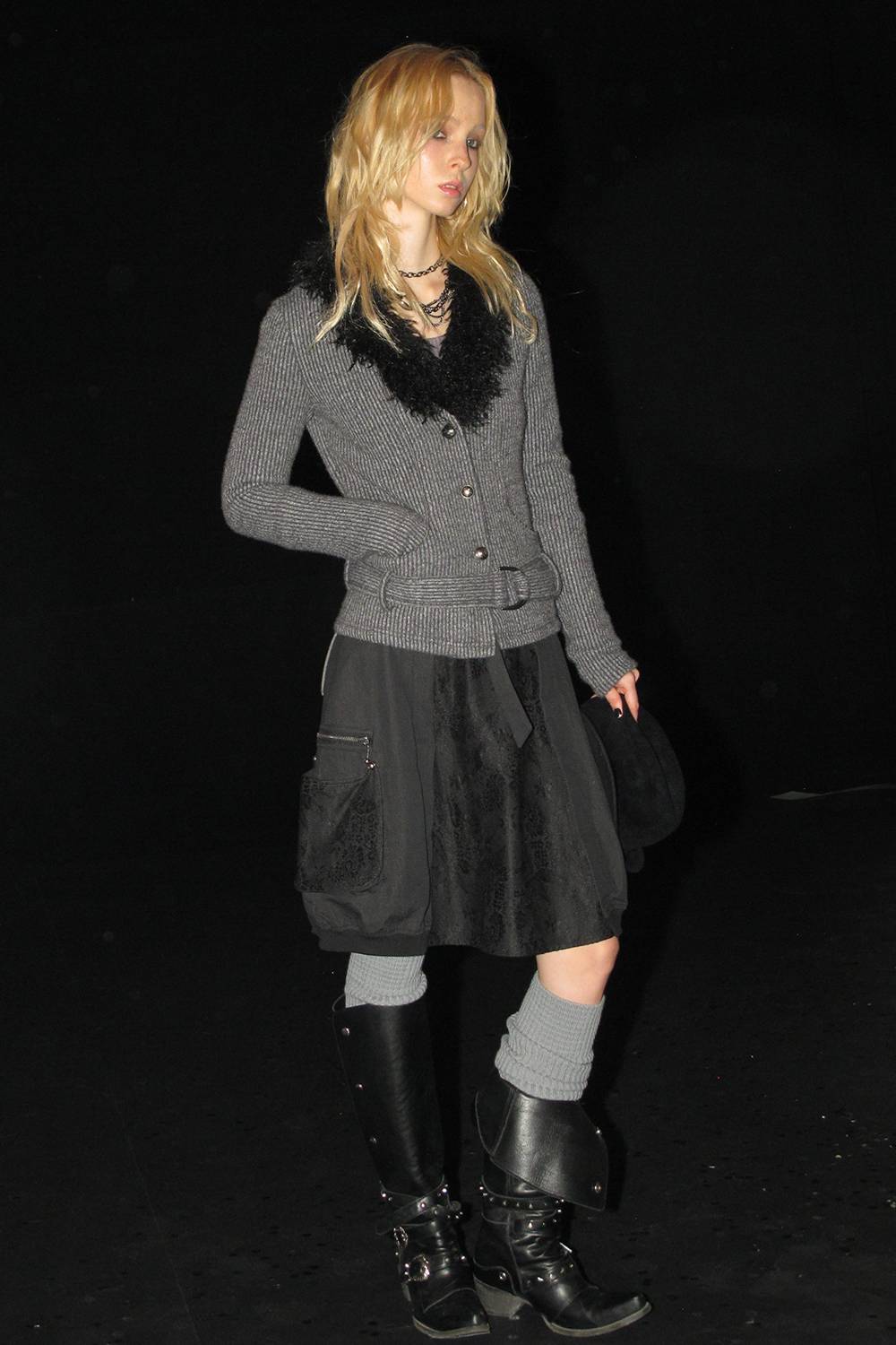 Heavy Dark Knit Cardigan
