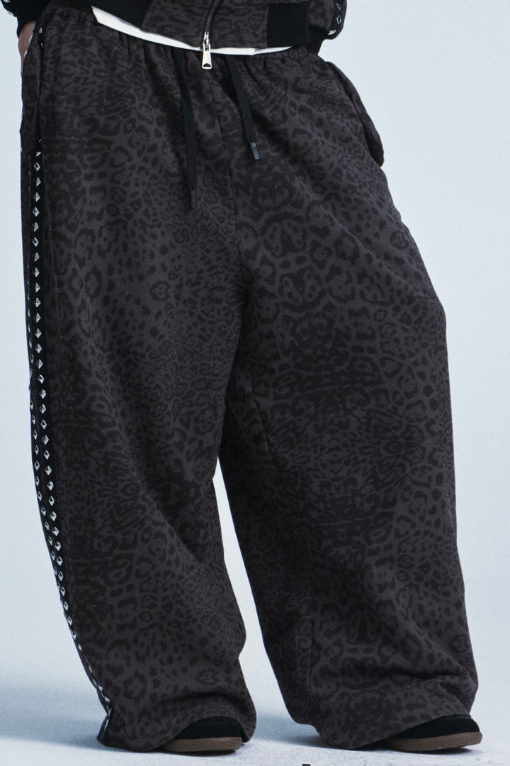 Studded Leopard Sweatpants