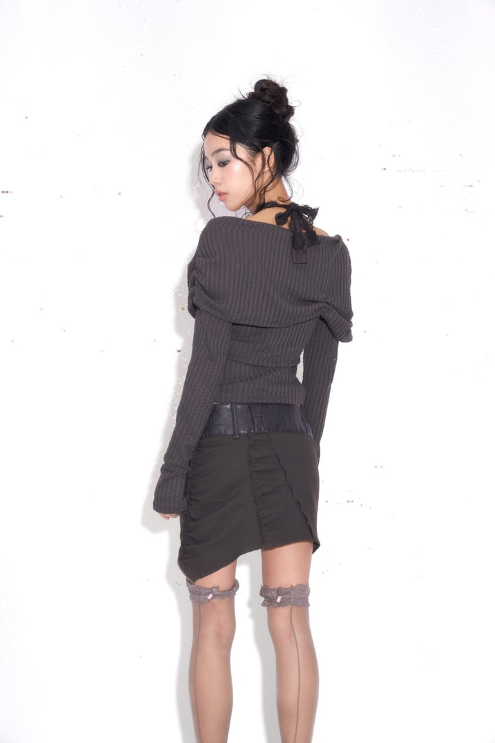 Alina Ruched Zip Skirt