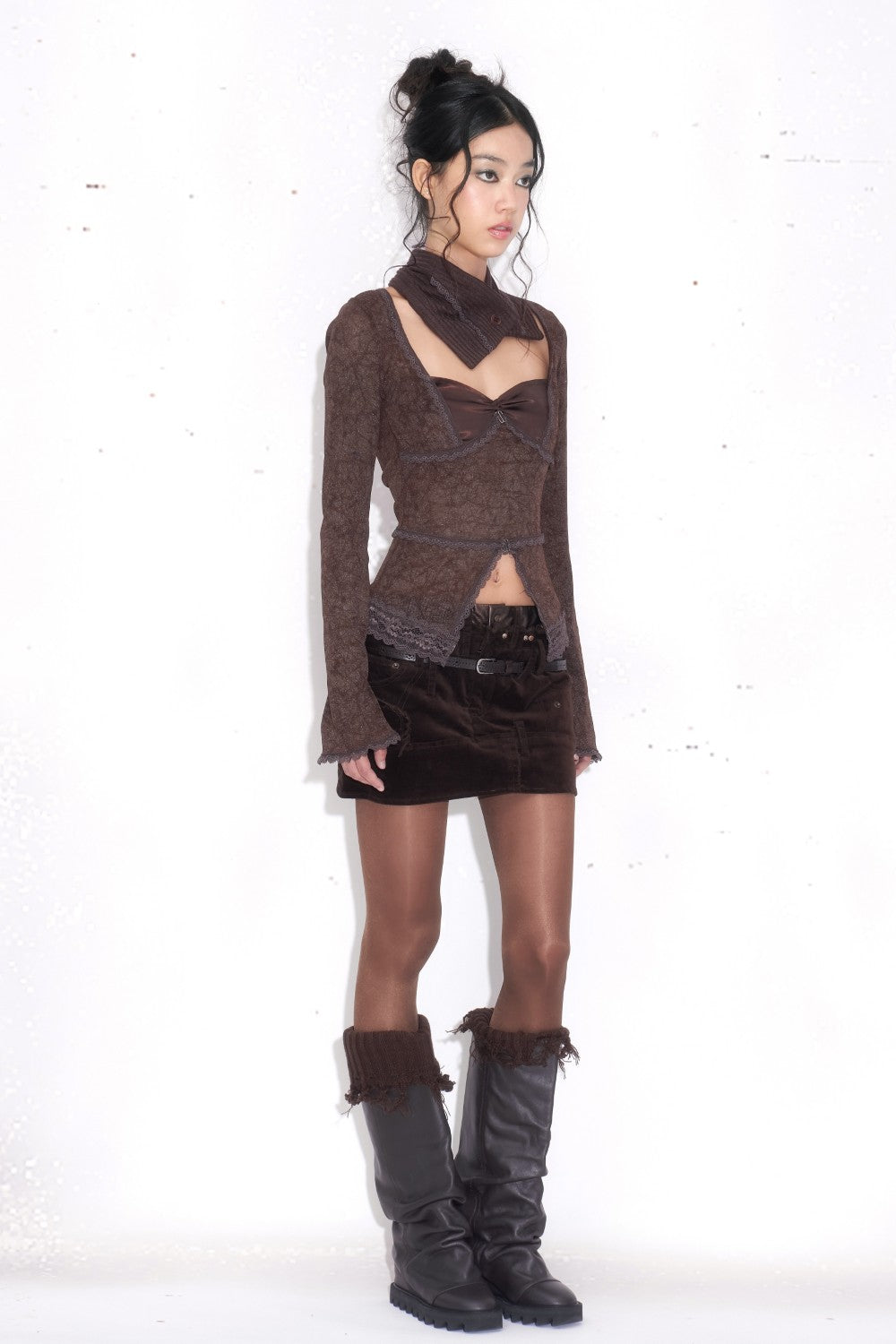 Marla Distressed Mini Skirt