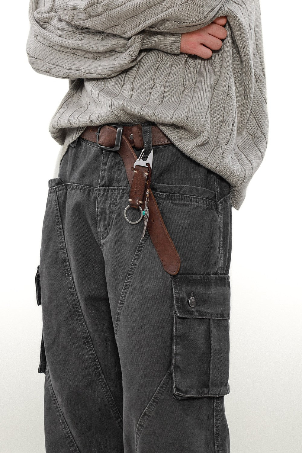 Wide-Leg Utility Cargo Pants