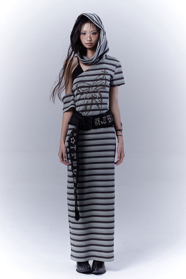Striped Hooded Trouble Dress