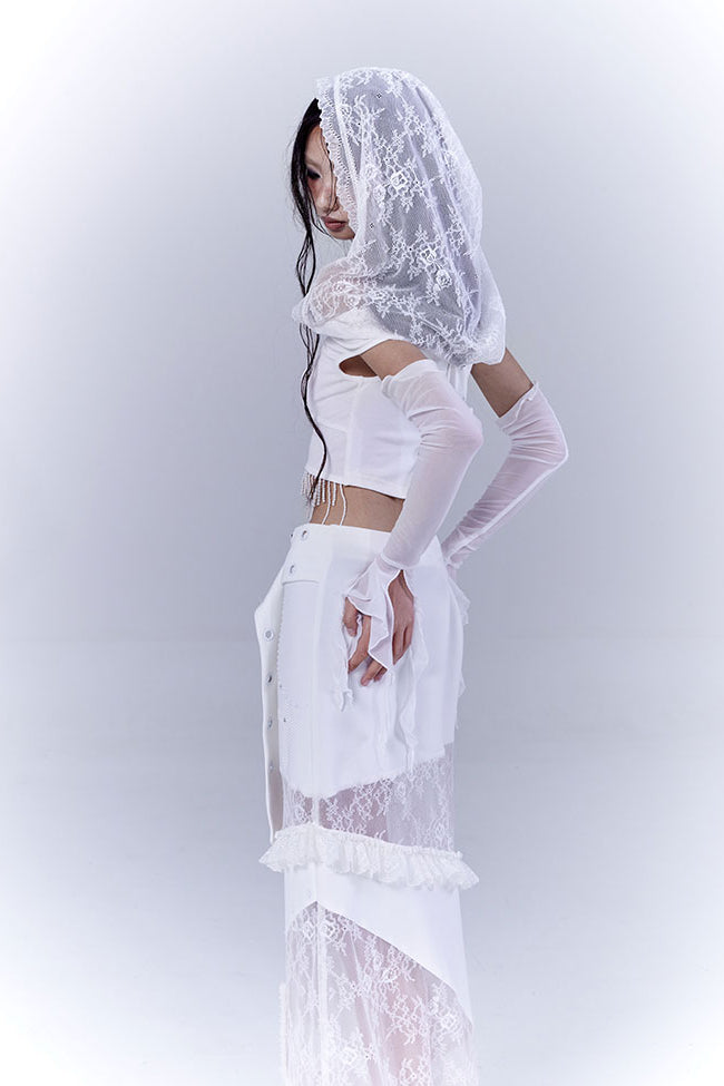 Sheer Ruffle Arm Sleeves