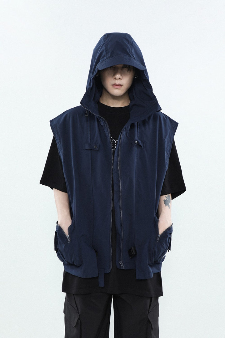 Hooded Utility Shell Vest