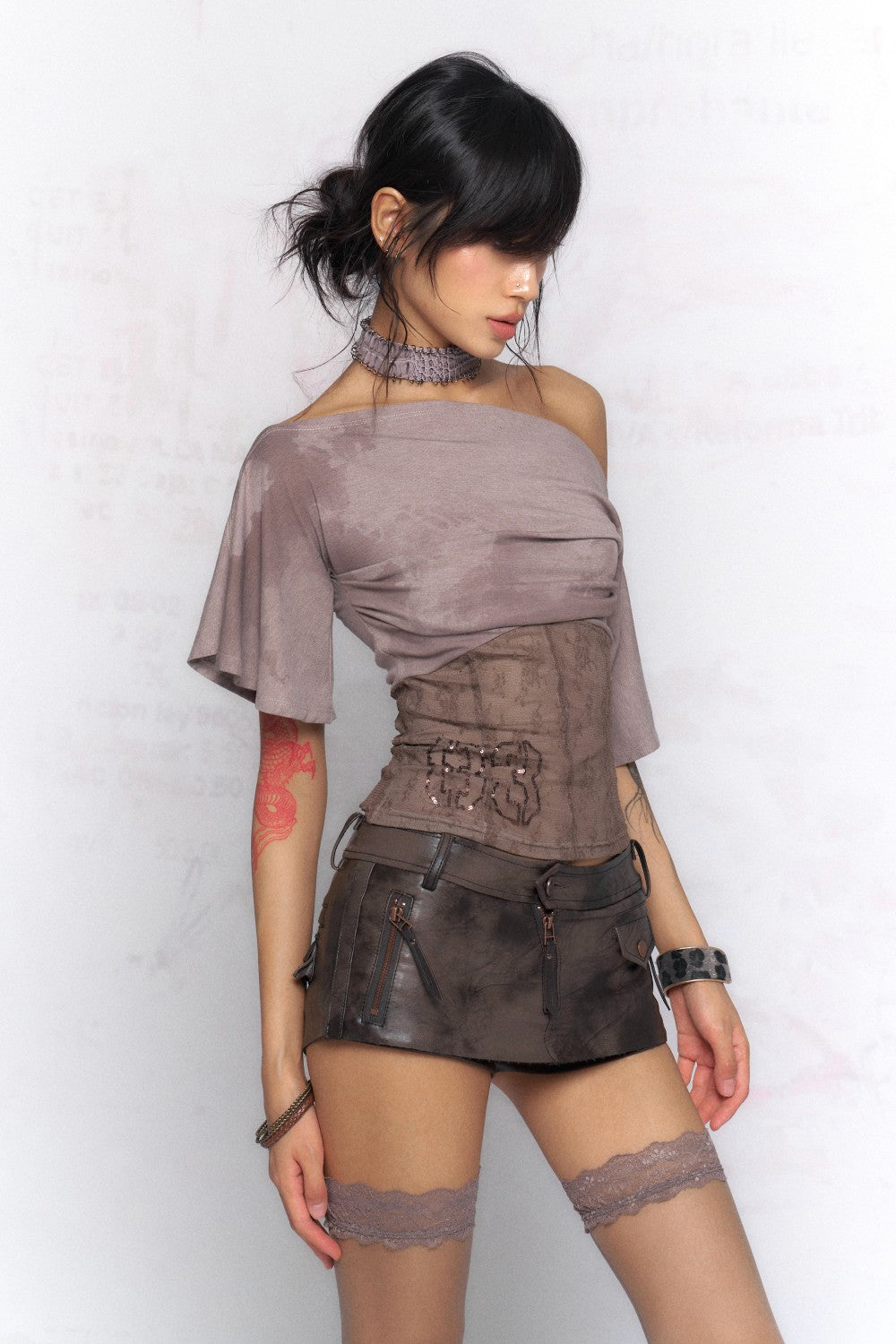 Off-Shoulder Lace Corset Top