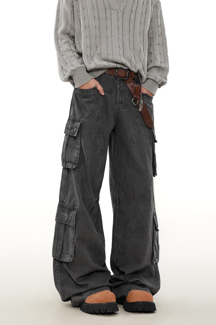 Wide-Leg Utility Cargo Pants