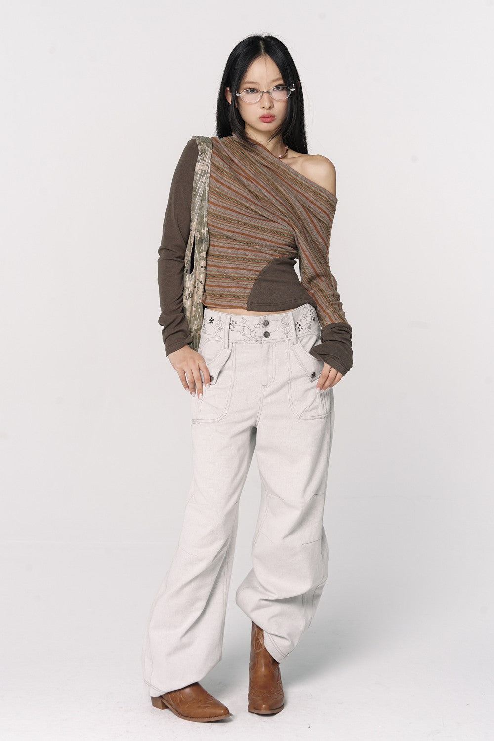 Jane Striped Off-Shoulder Top