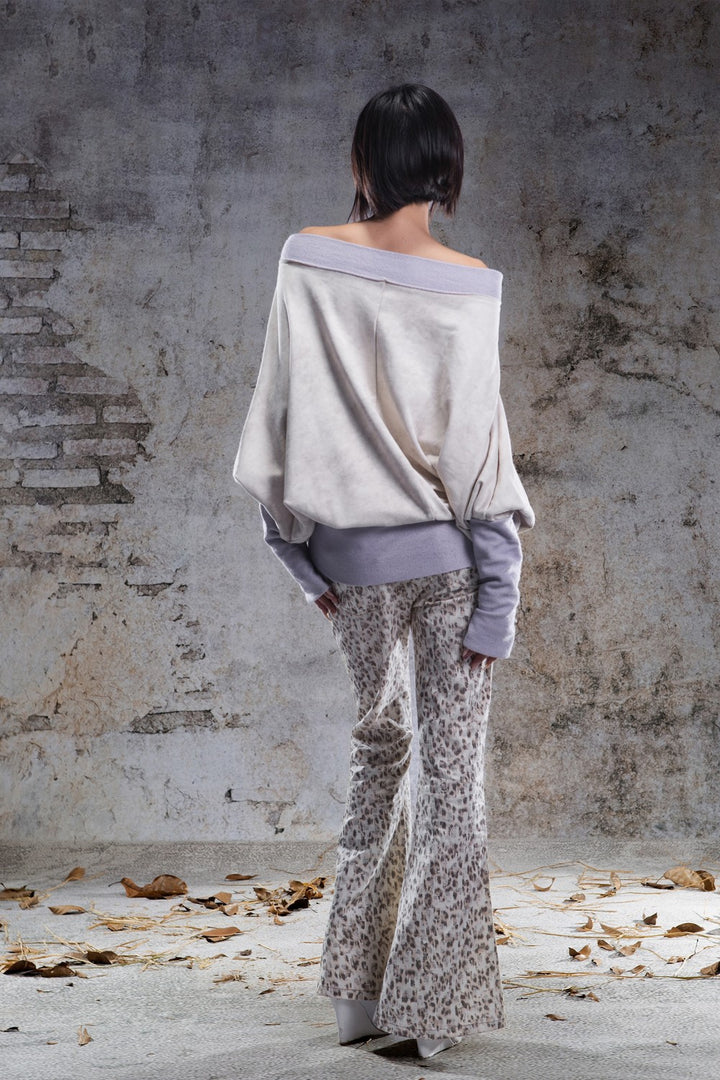 Layered Drape Batwing Shirt