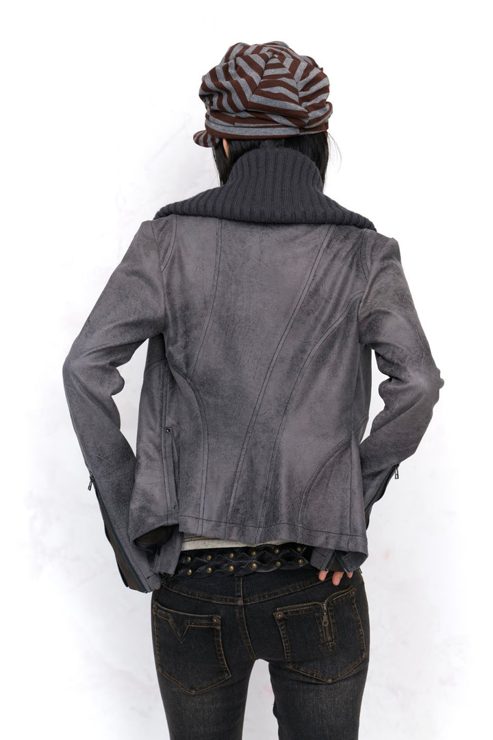 Suede Knit Collar Jacket
