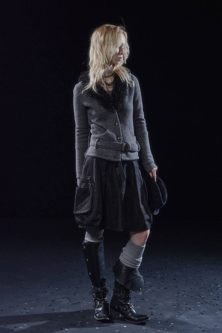 Heavy Dark Knit Cardigan
