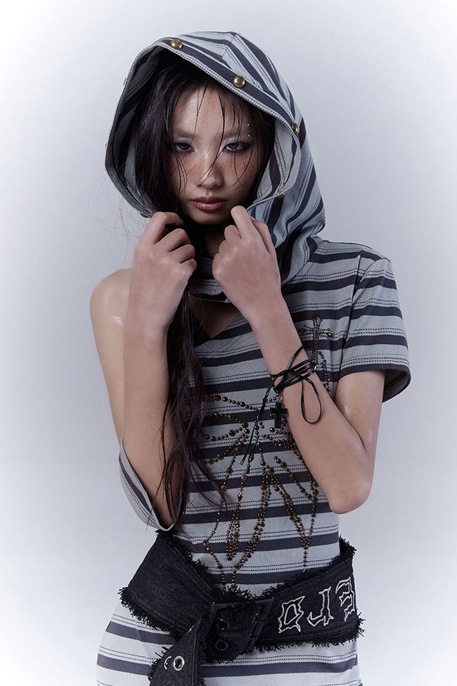 Striped Hooded Trouble Dress