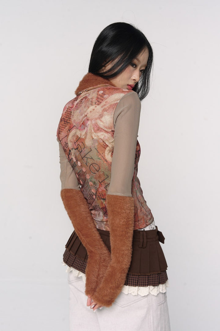 Iris Floral Turtleneck Top