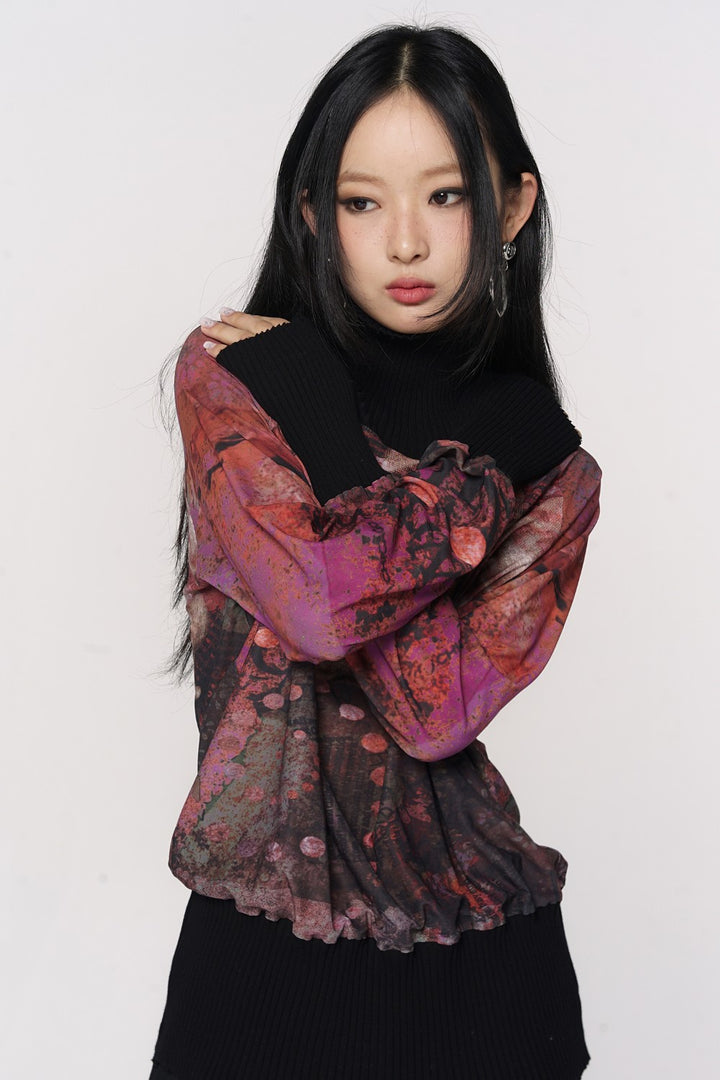 Cherry Lakeview Turtleneck Top