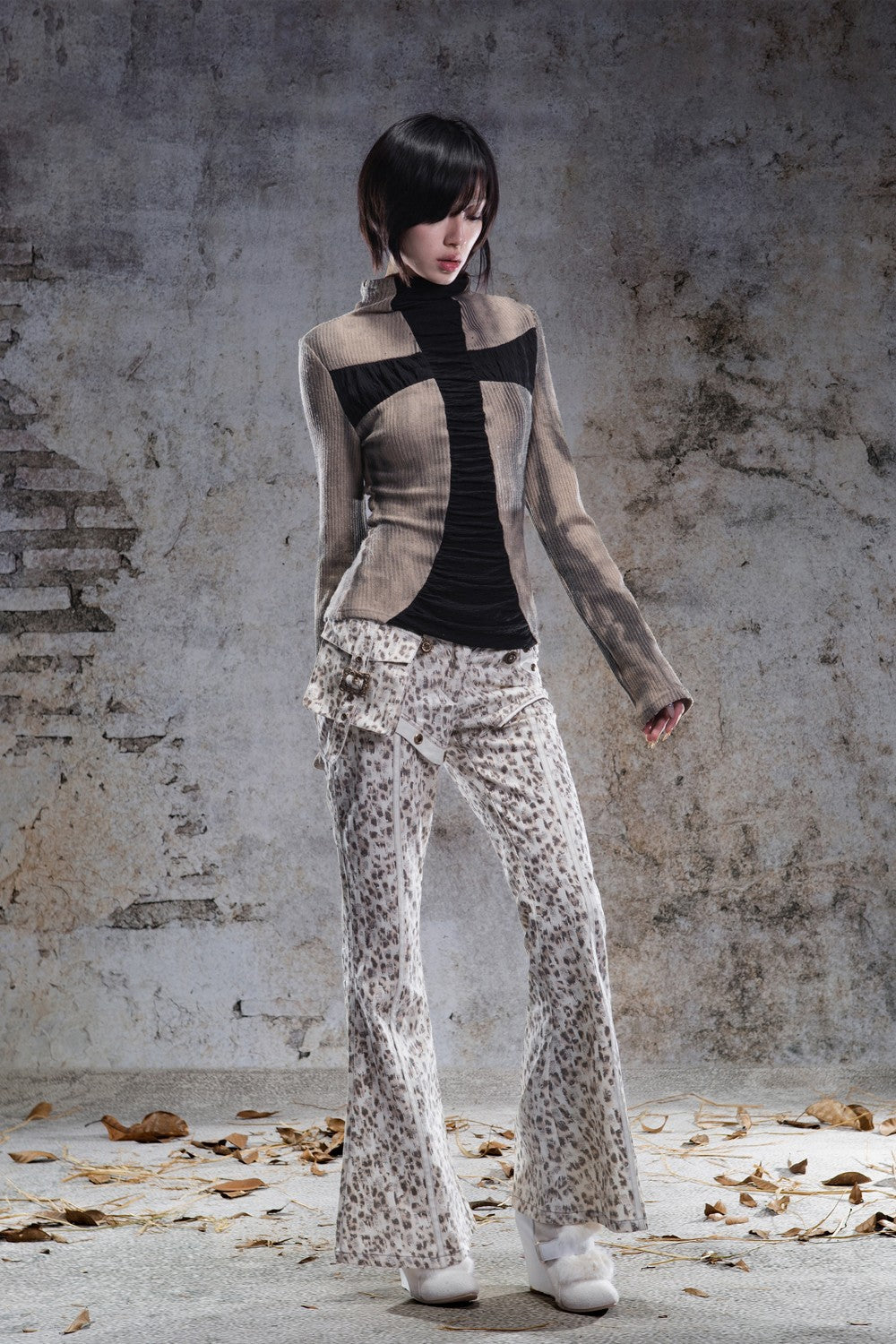 Arielle Leopard Flared Jeans