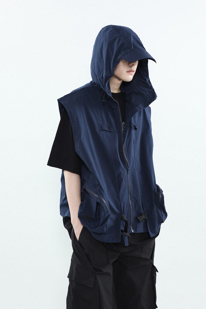 Hooded Utility Shell Vest