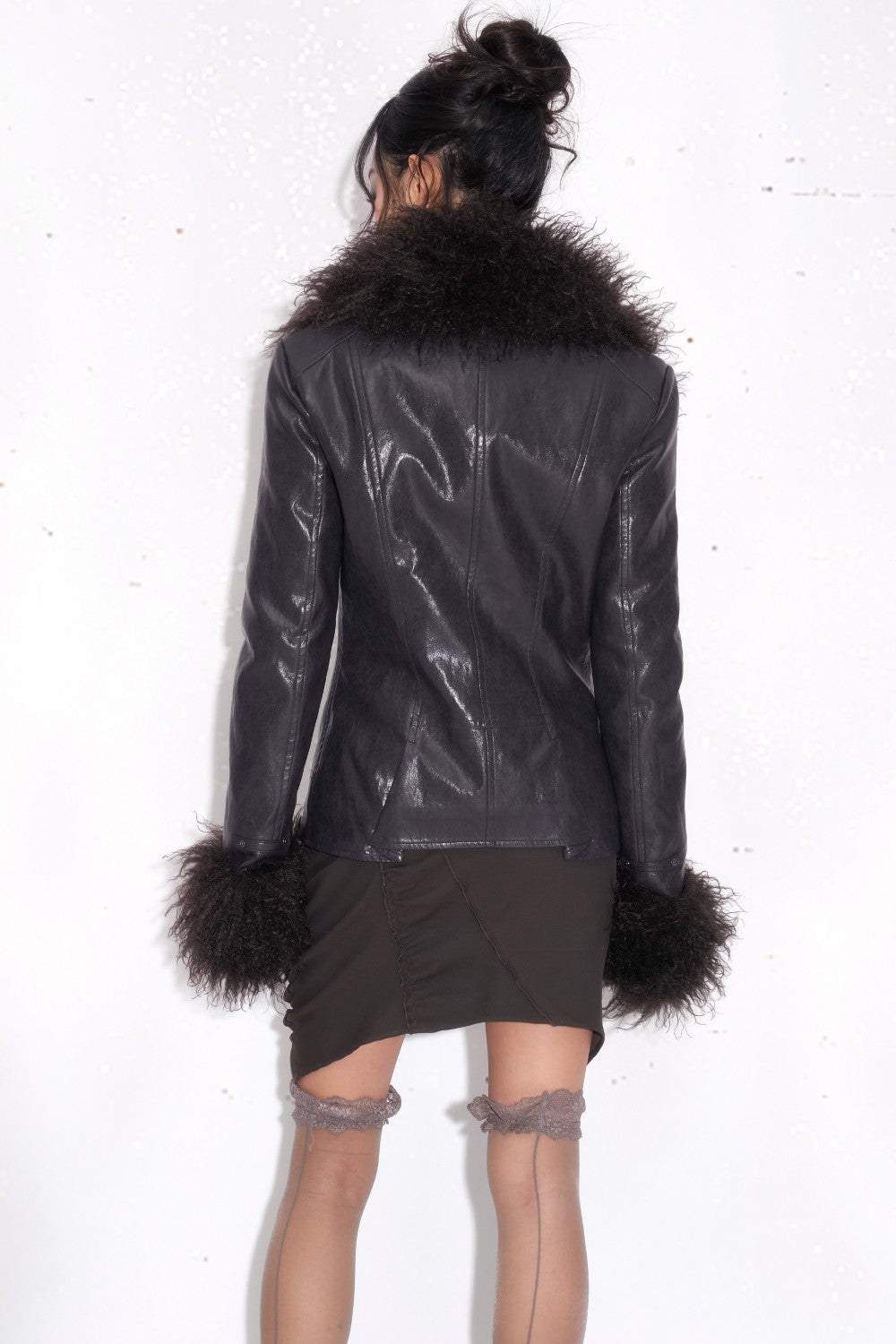 Nina Glossy Moto Jacket