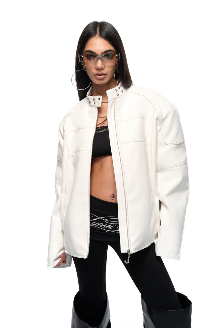 Avery White Rider Jacket