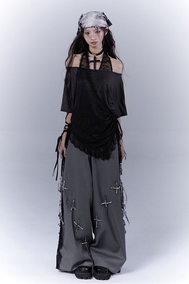 Lace-Up Stitches Pants