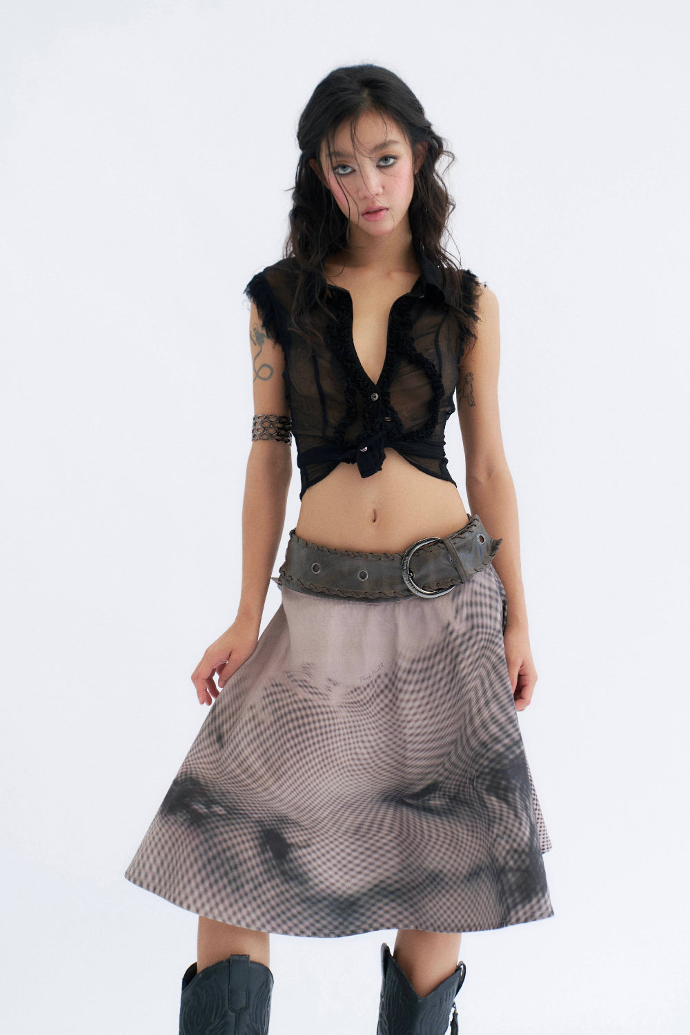 Sheer Ruffle Button-Up Top – Pixie Rebels