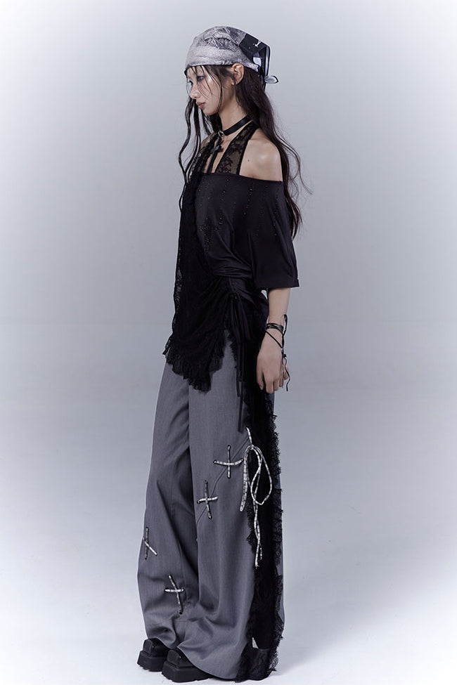 Lace-Up Stitches Pants