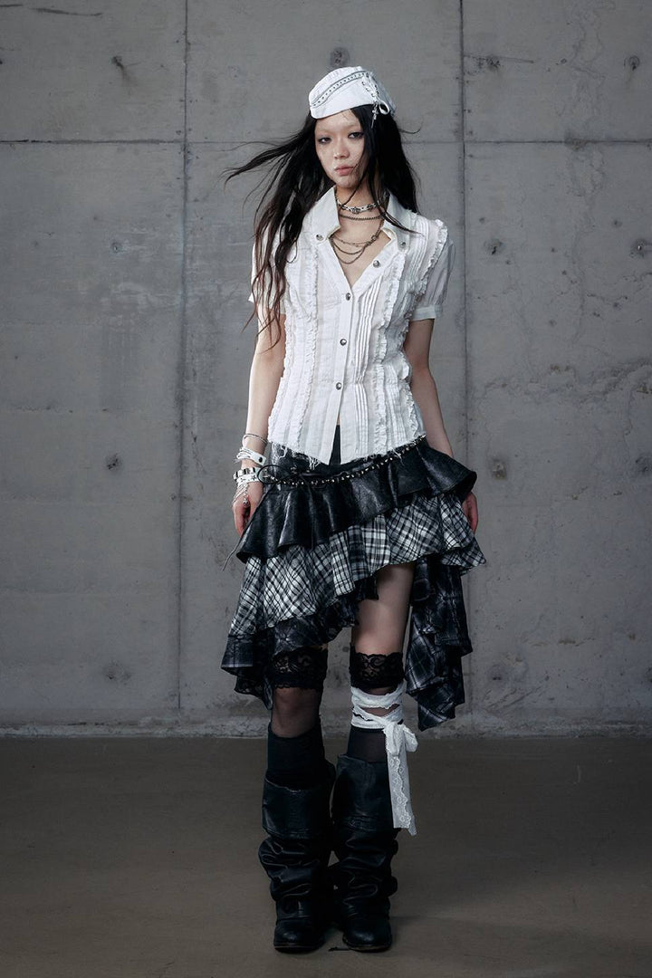 Vintage Short-Sleeve Blouse