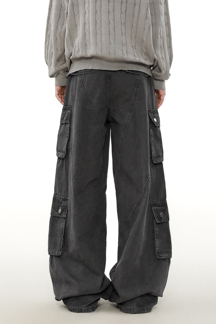 Wide-Leg Utility Cargo Pants