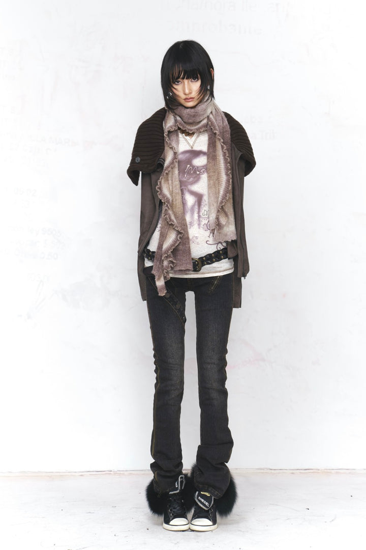 Suede Knit Collar Jacket