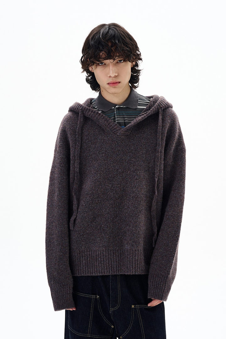 Fall Wool Knit Hoodie