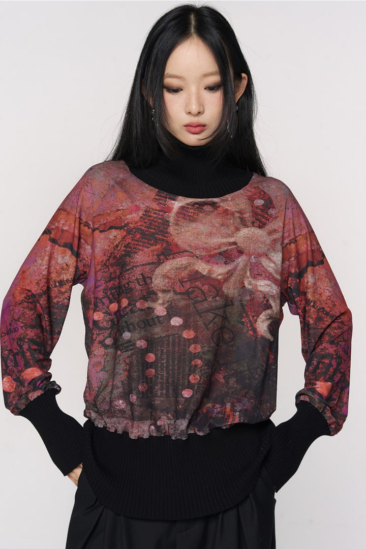 Cherry Lakeview Turtleneck Top