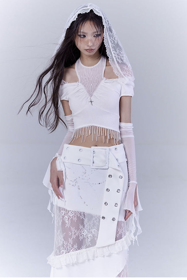 Sheer Ruffle Arm Sleeves