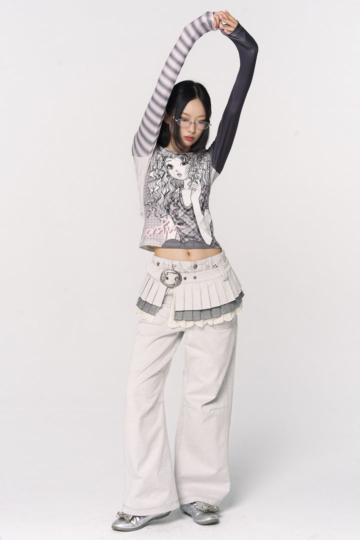 Embroidered Floral Stitch Jeans