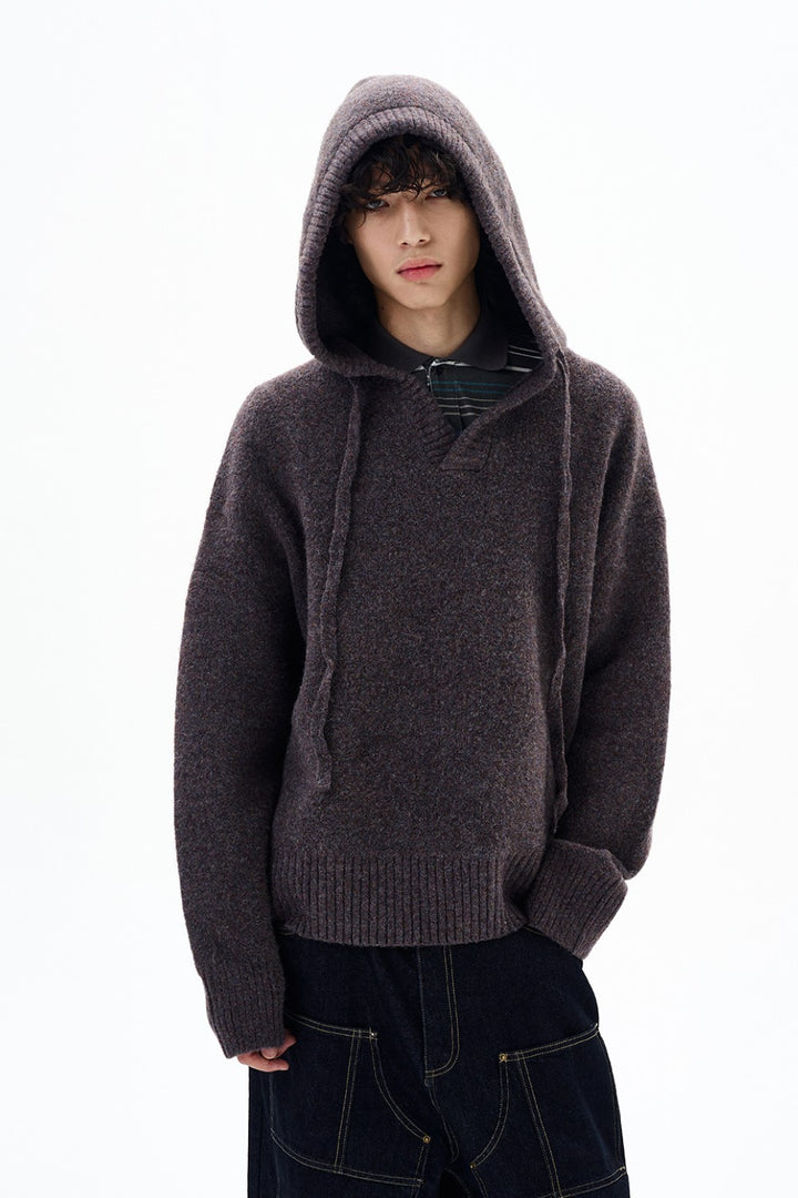 Fall Wool Knit Hoodie