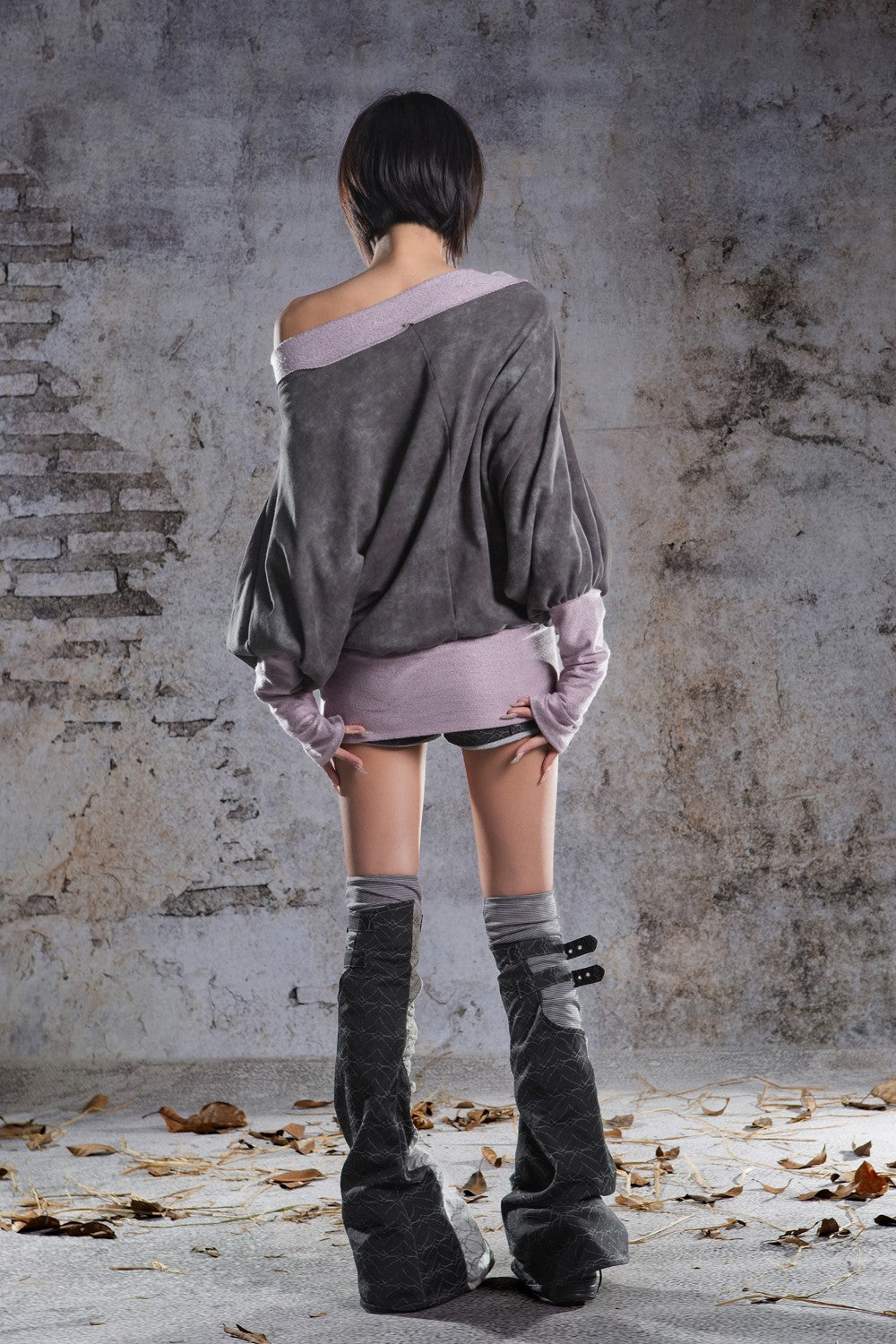 Layered Drape Batwing Shirt