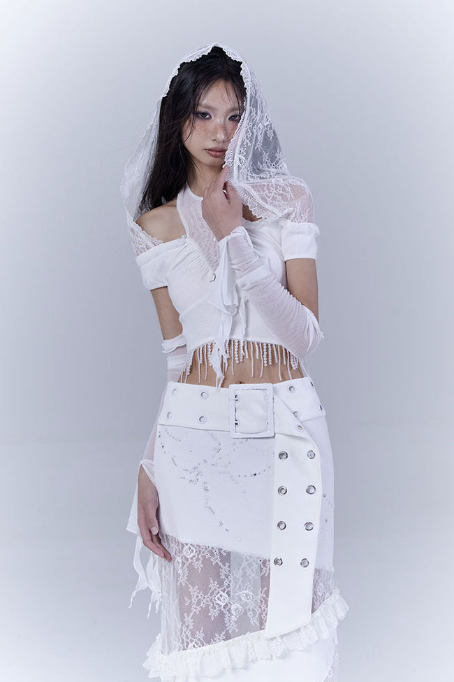 Sheer Ruffle Arm Sleeves