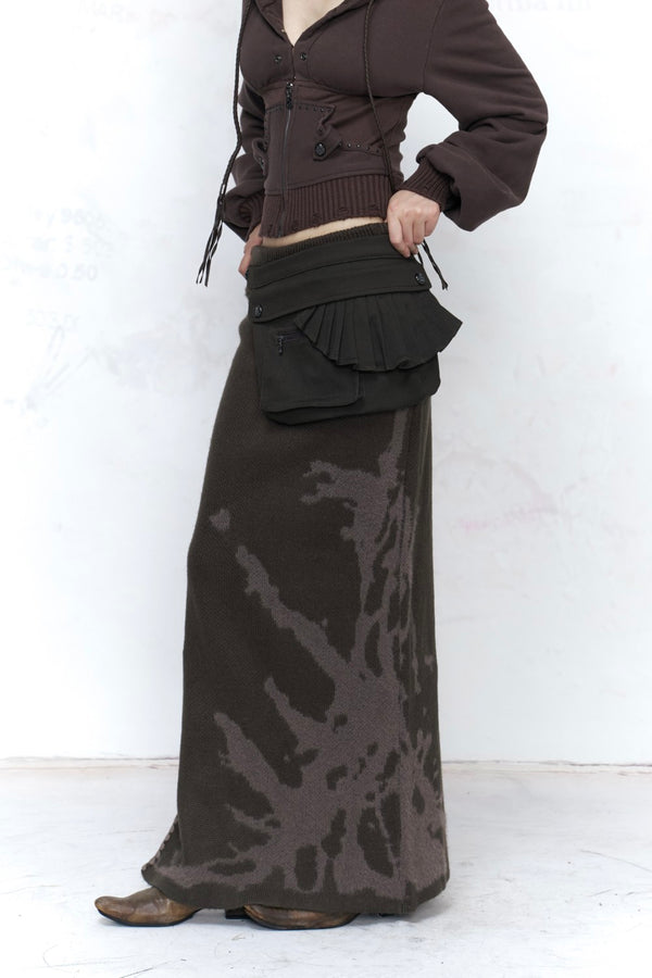 Cargo Jacquard Maxi Skirt
