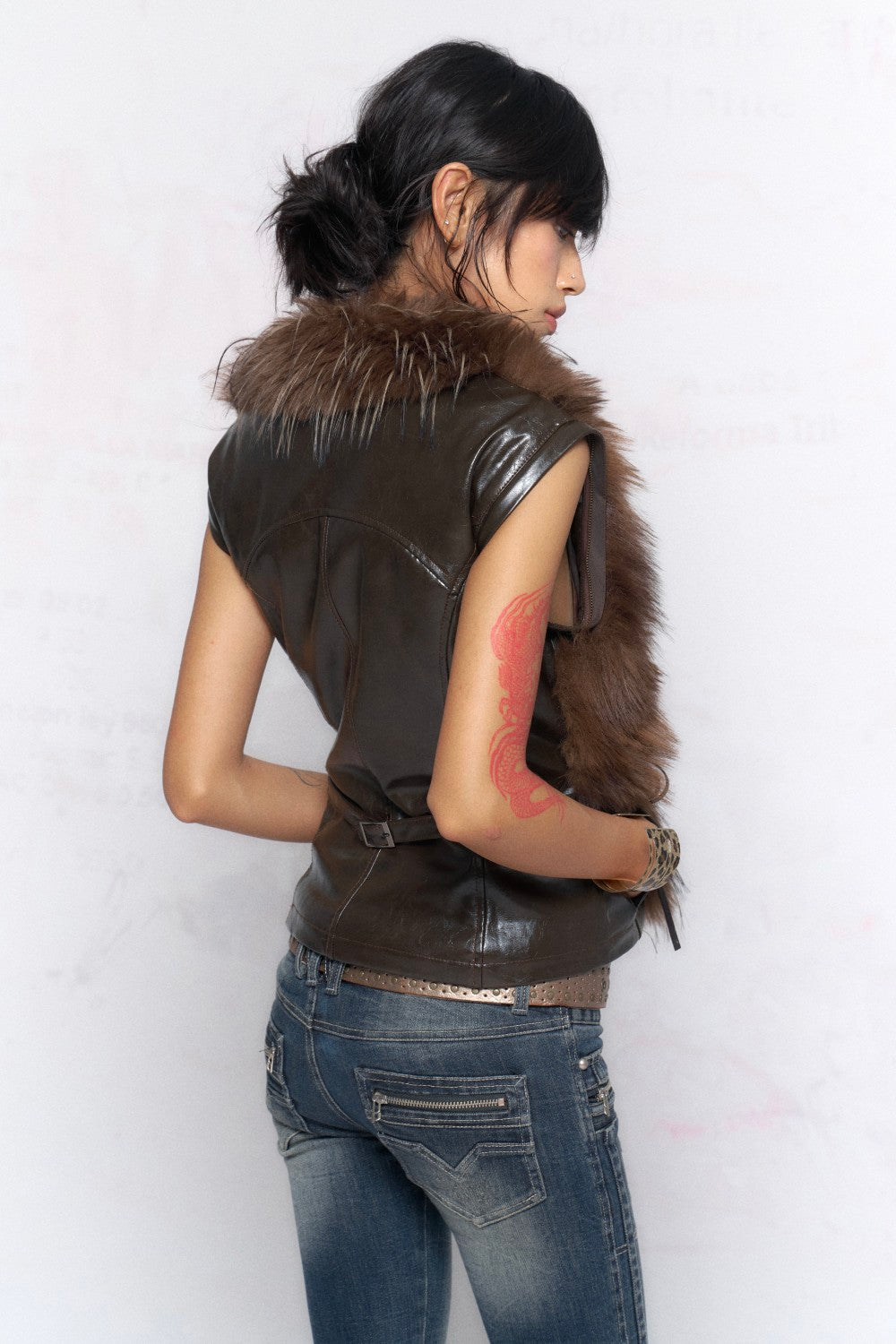 Convertible Fur Leather Jacket