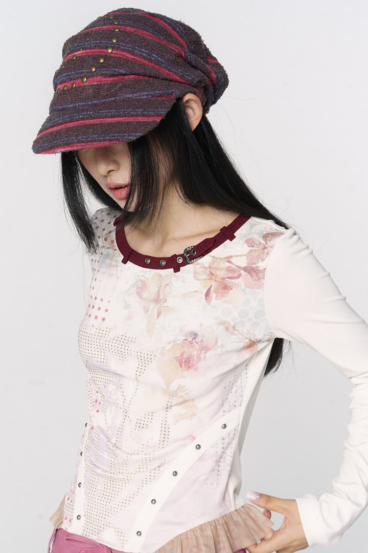 Spiral Stud Slouch Cap