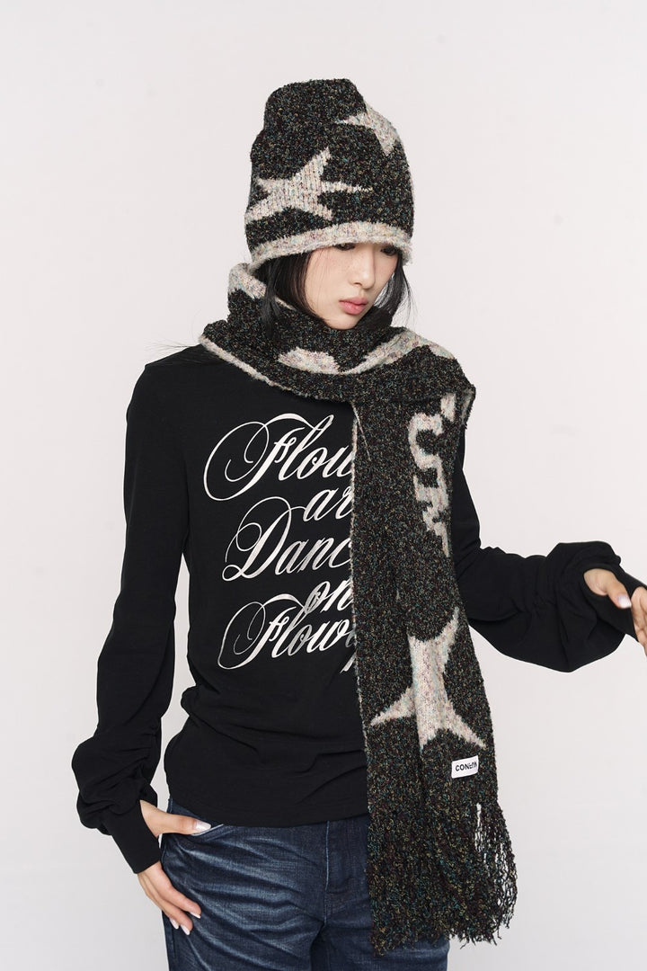 Starry Knit Winter Scarf