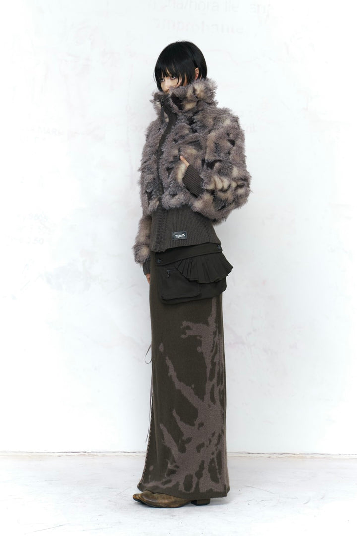 Ash Violet Fur Coat