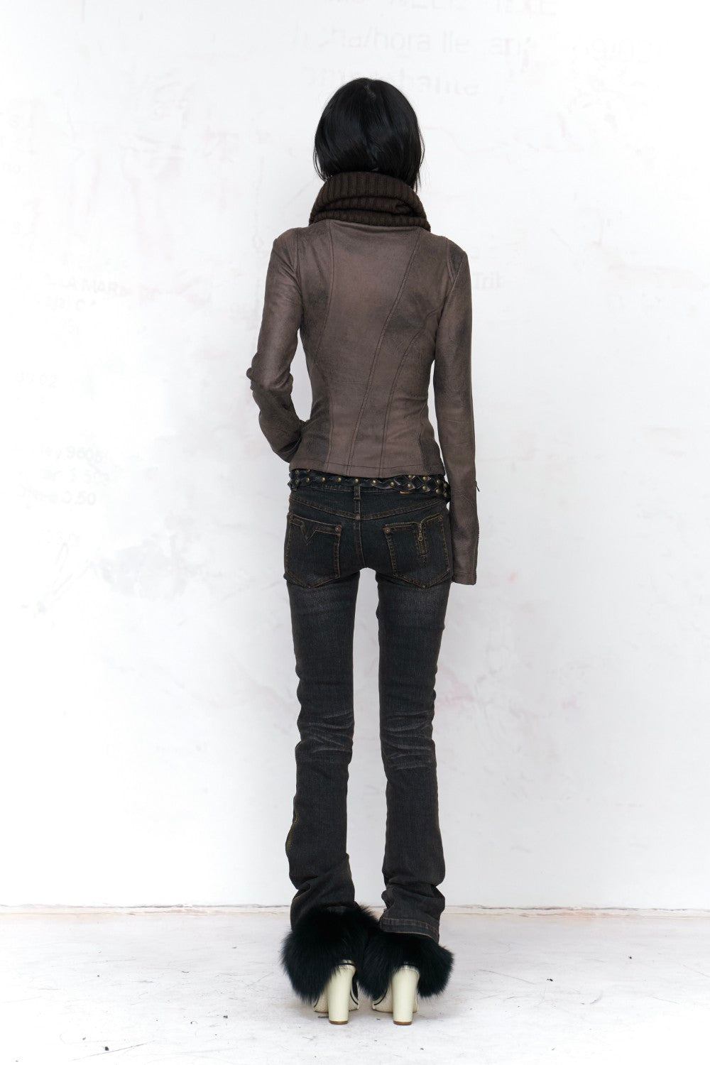Suede Knit Collar Jacket