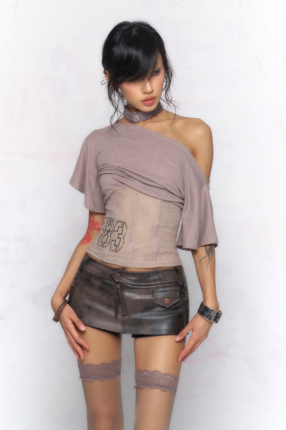 Off-Shoulder Lace Corset Top